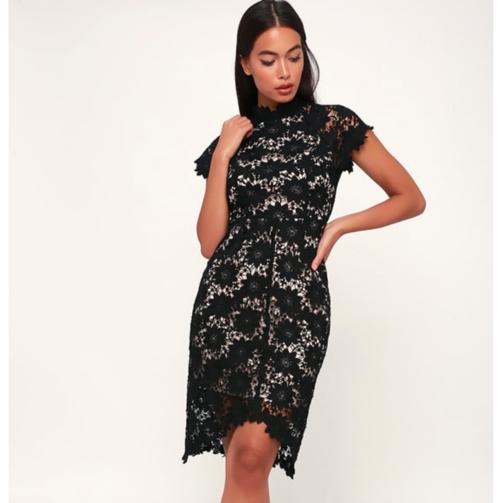 Lulu’s Bold Love Lace Bodycon Dress